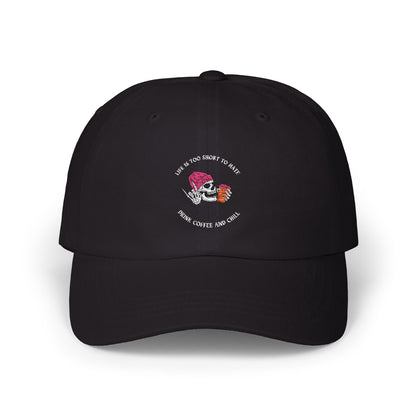 Cool Dad Cap with Skull and Coffee Cup - Unisex