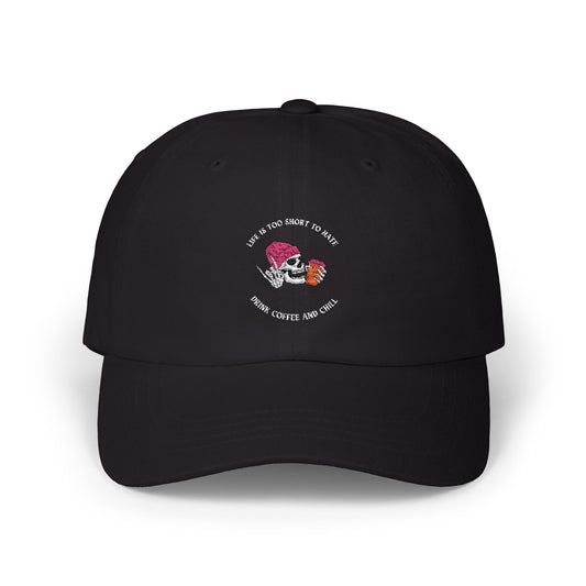 Cool Dad Cap with Skull and Coffee Cup - Unisex