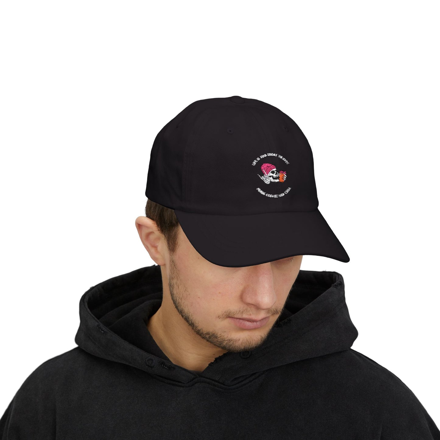 Cool Dad Cap with Skull and Coffee Cup - Unisex