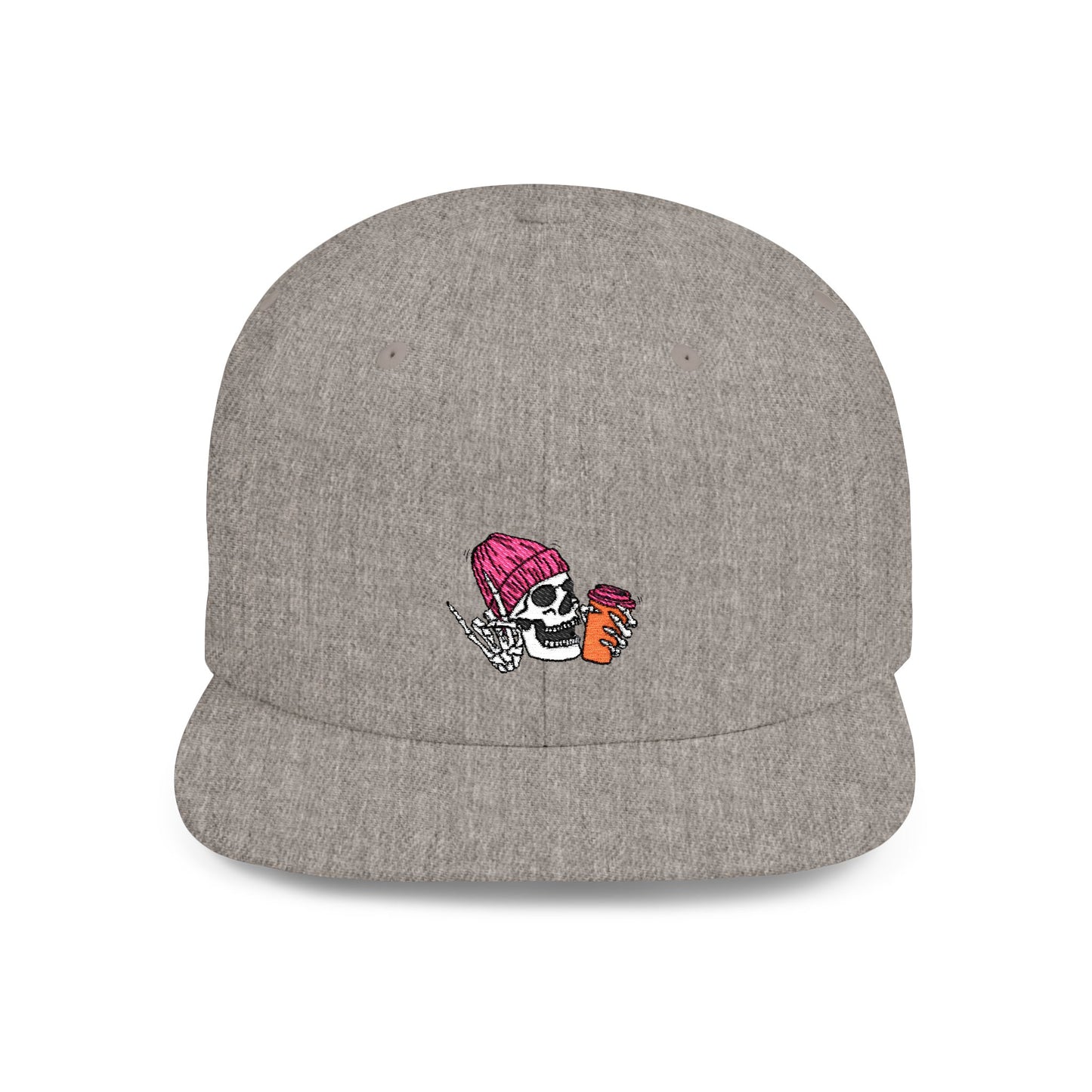 Chill Vibes Skull Beanie Flat Bill Snapback - Casual Adjustable Hat