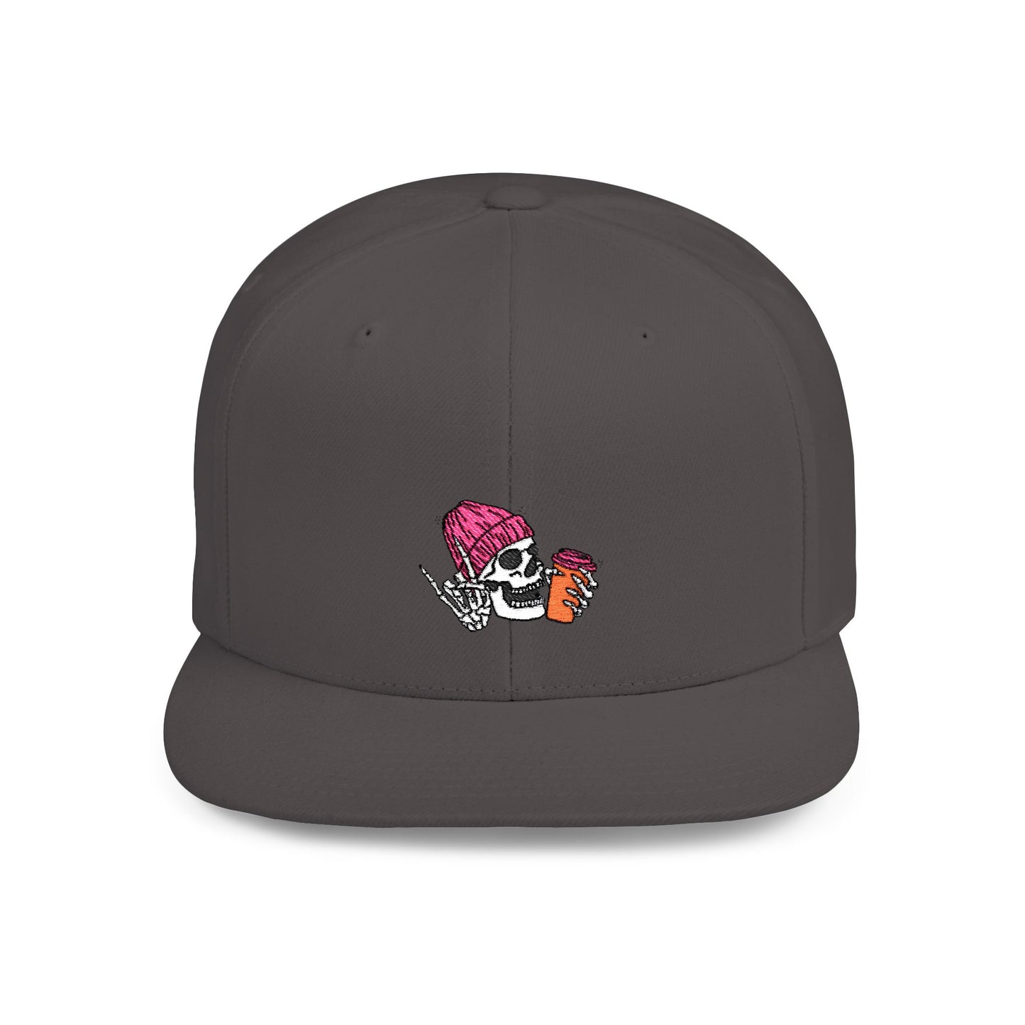 Chill Vibes Skull Beanie Flat Bill Snapback - Casual Adjustable Hat